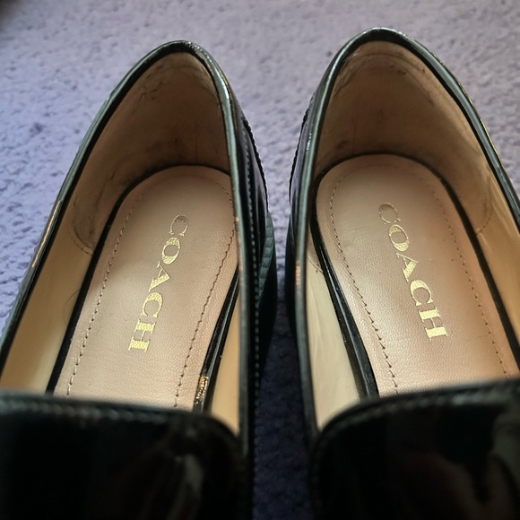 Coach Leah Leather Patent Loafer in Black Patentt 9.5 Women's Shoe with Box - Picture 6 of 8